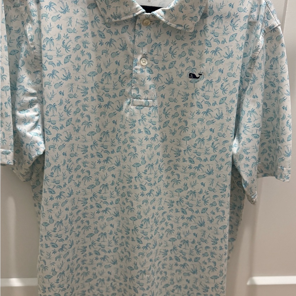 Vineyard Vines Boys Light Blue Palm Polo